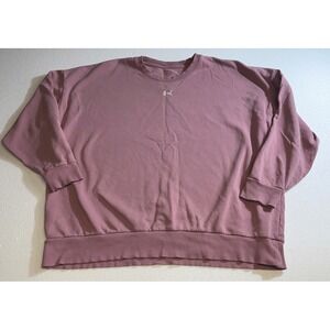 Under Armour Womens Essential Fleece Crewneck Sweatshirt Pink 1379491-697 Large